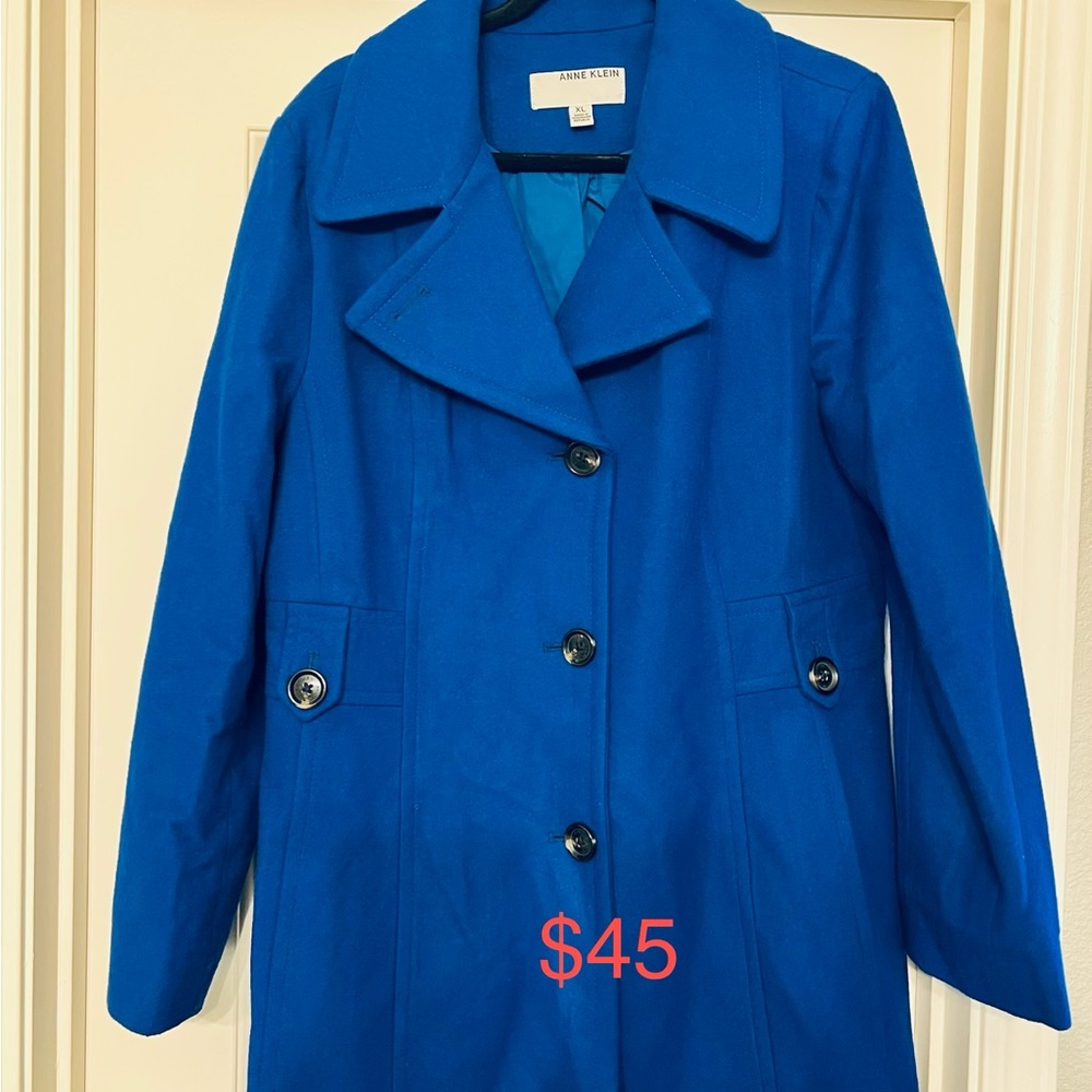 Anne Klein Women's Vibrant Blue Trench Coat